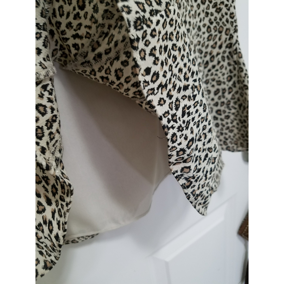 NWT Charter Club Brown Tan Leopard prints 100% silk Women's Skirt Size 10P - Picture 4 of 10